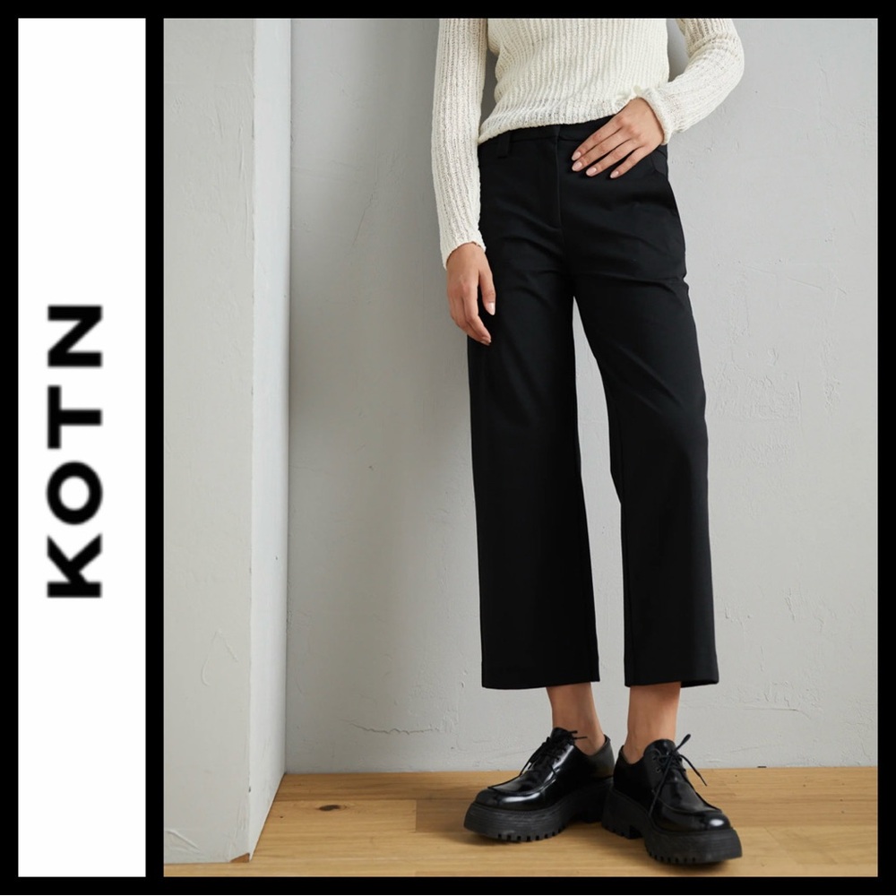 NWOT KOTN Egyptian Cotton Crop Wide Leg Trouser
